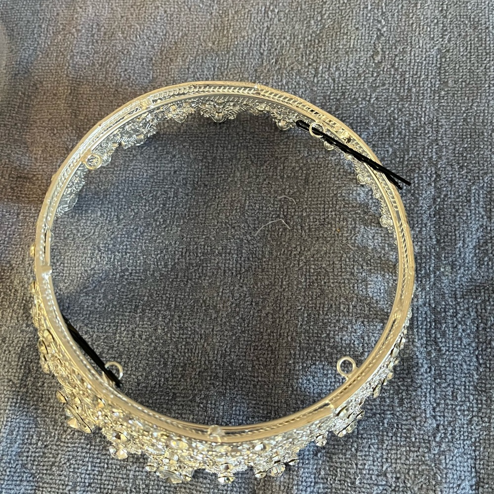 Silver and Rhinestone Crown (5 inches around) - Picture 4 of 5